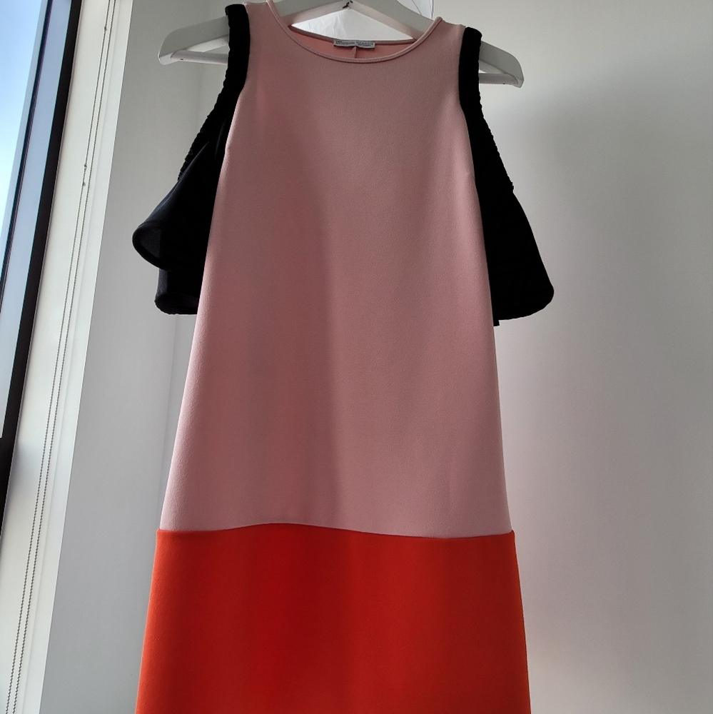 Zara Dress Open Shoulders - Pink, Black and Red size small